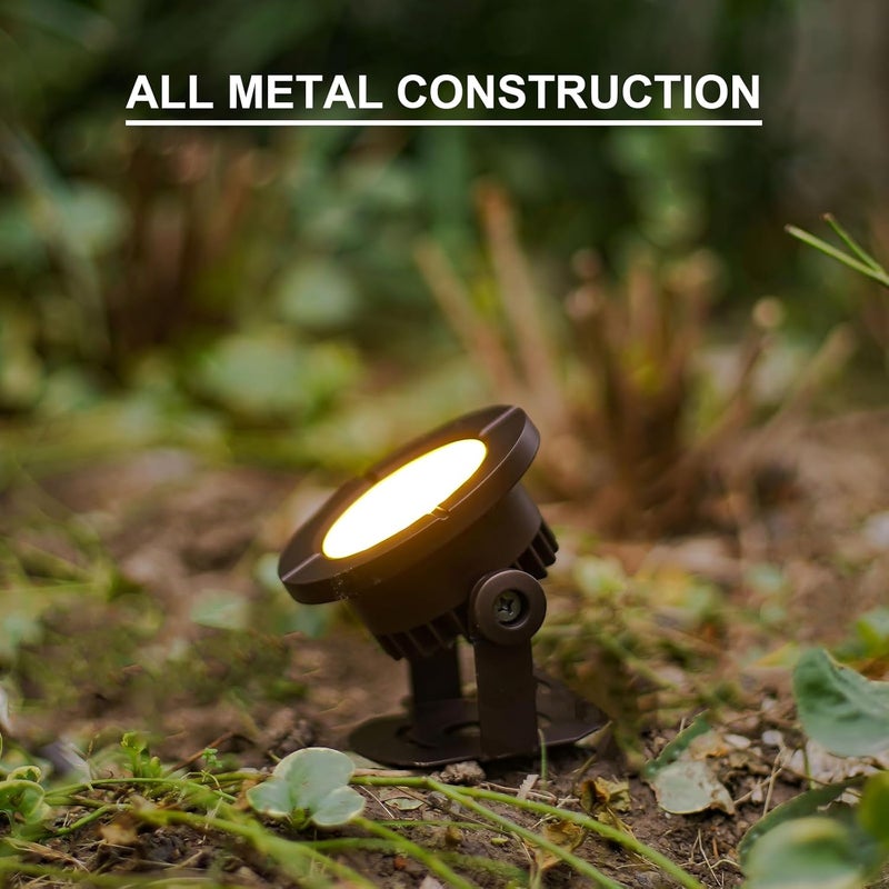 GOODSMANN Pond Lights Low Voltage Outdoor Landscape Spotlight LED Underwater Submersible Lights 2PK 6W 580 lumens 3000K IP68 with 14.8FT Cable and Connector Aluminum Housing Bronze Finish - Image 5